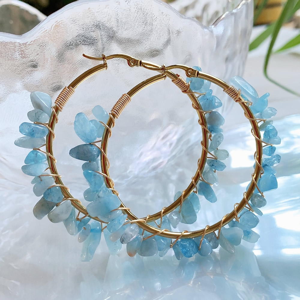 Natural Crystal Hoop Earring I - Aura Ethnic Fashion recensie en prijs