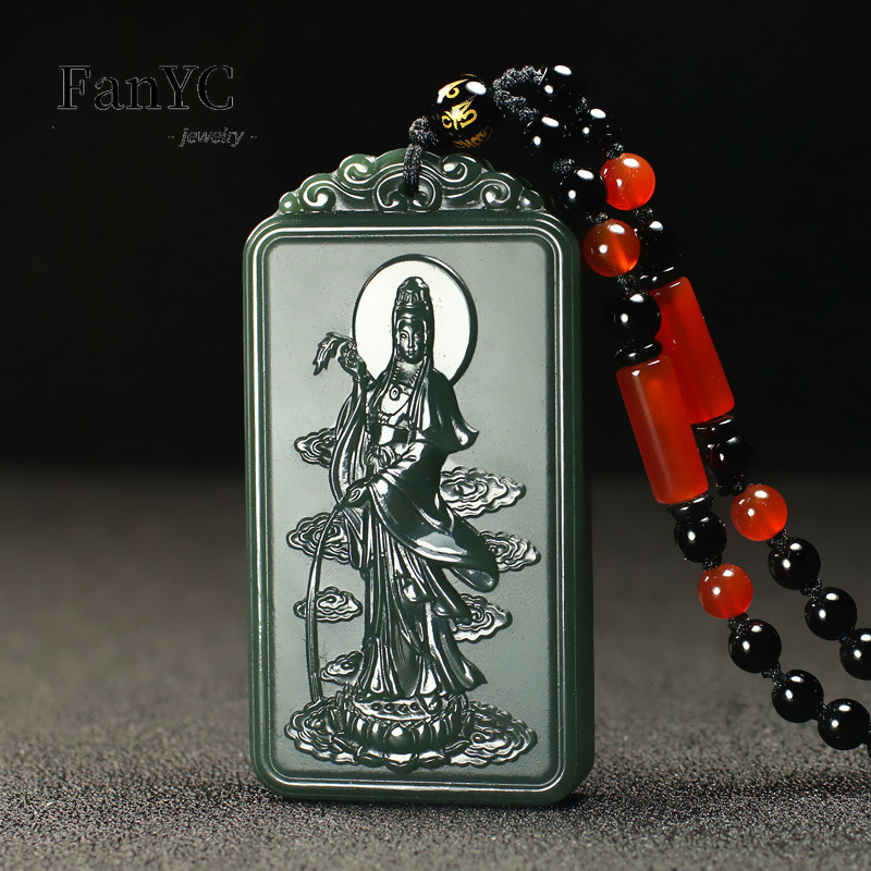Natural Hetian Jade Qingyu Gua - Ethnic Fashion Men recensie en prijs