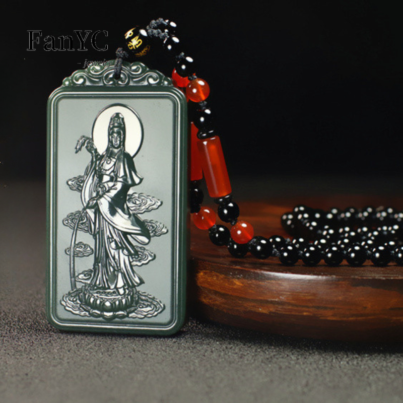 Natural Hetian Jade Qingyu Gua - Ethnic Fashion Men recensie en prijs