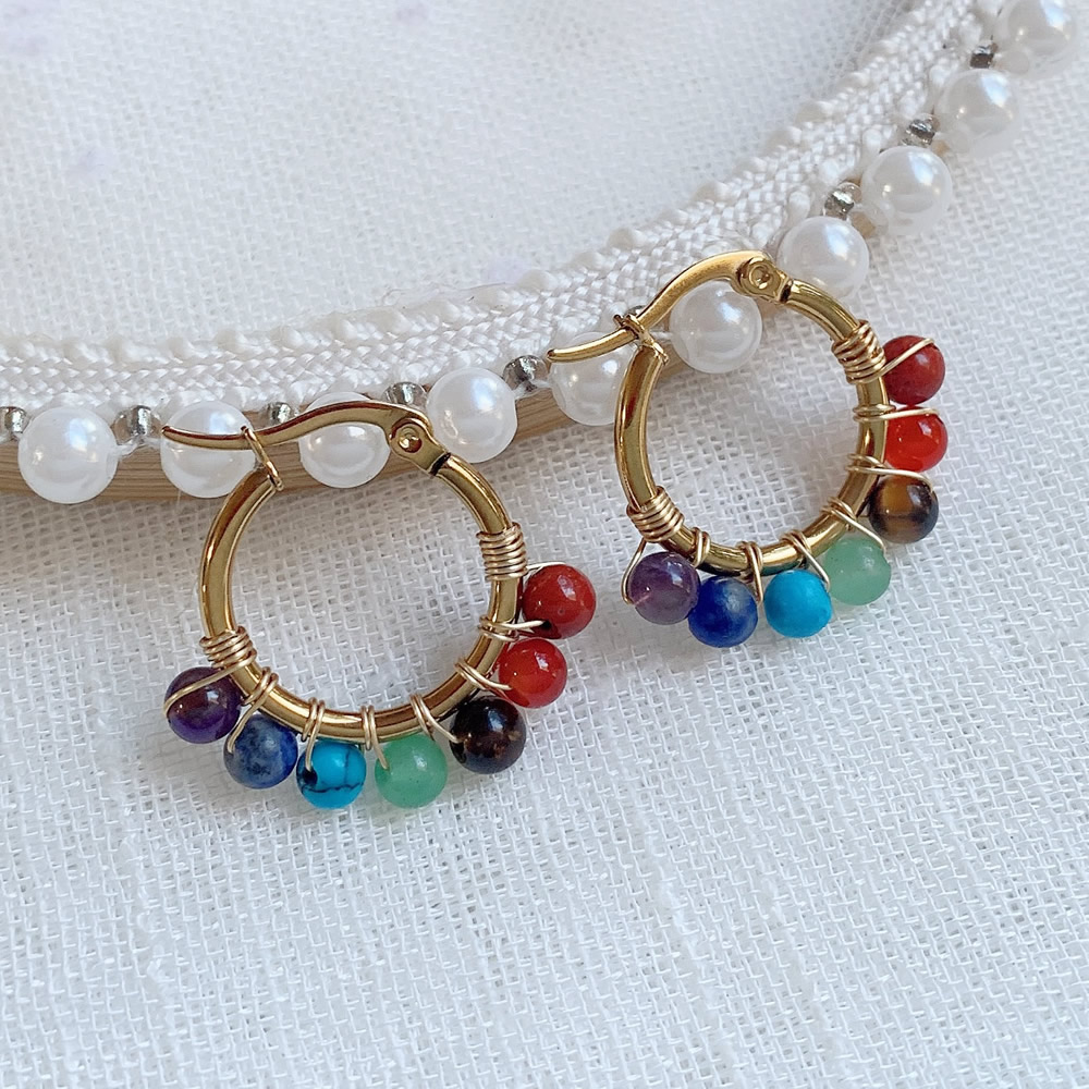 7 Chakras Natural Stone Earrin - Aura Ethnic Fashion recensie en prijs