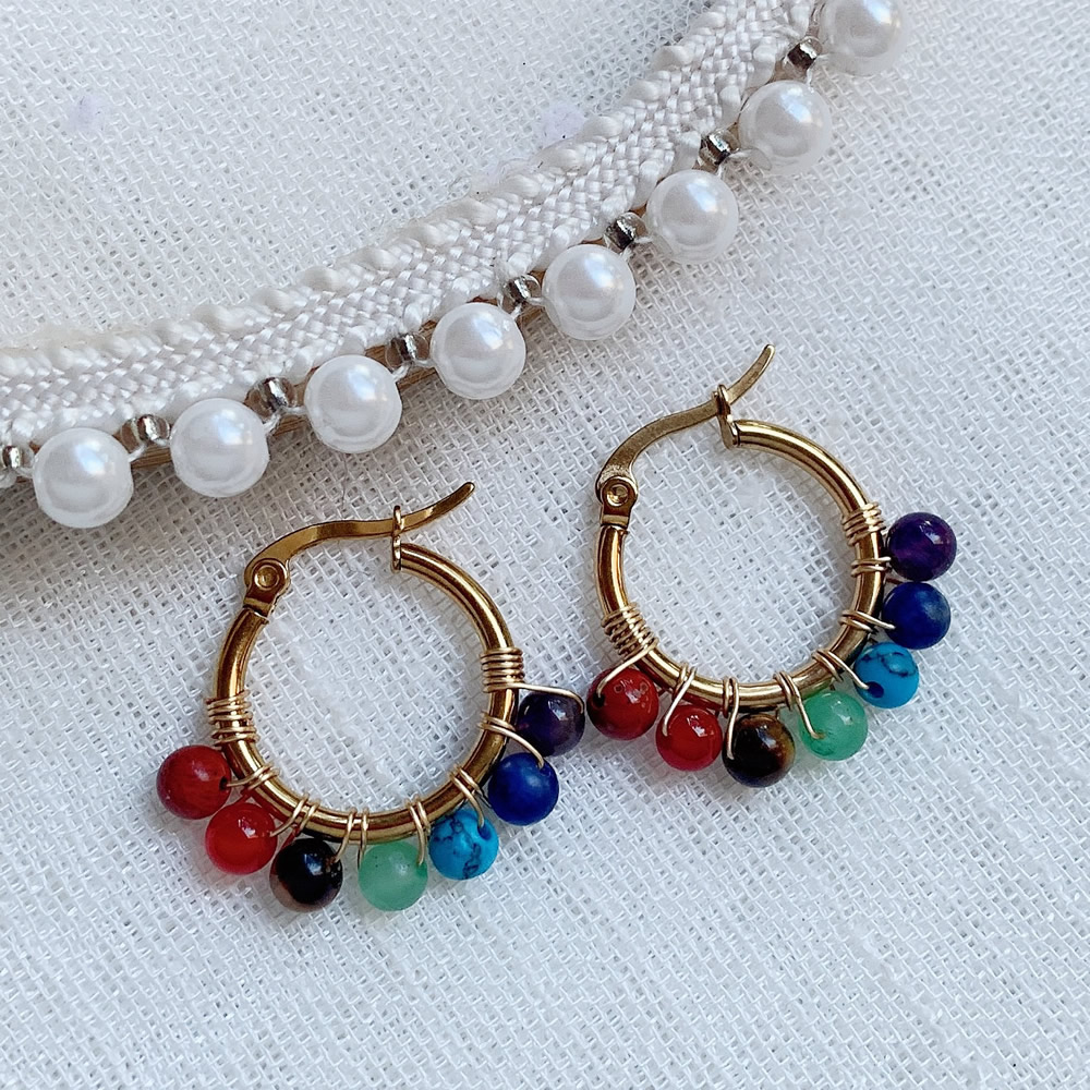 7 Chakras Natural Stone Earrin - Aura Ethnic Fashion recensie en prijs